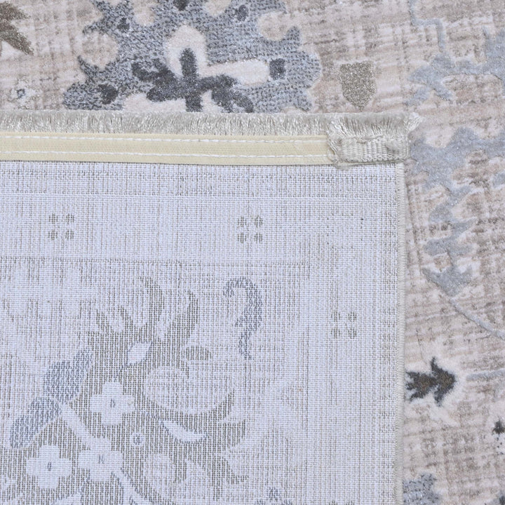 Beige Warm Abstract Turkish Rug 7x10 ft