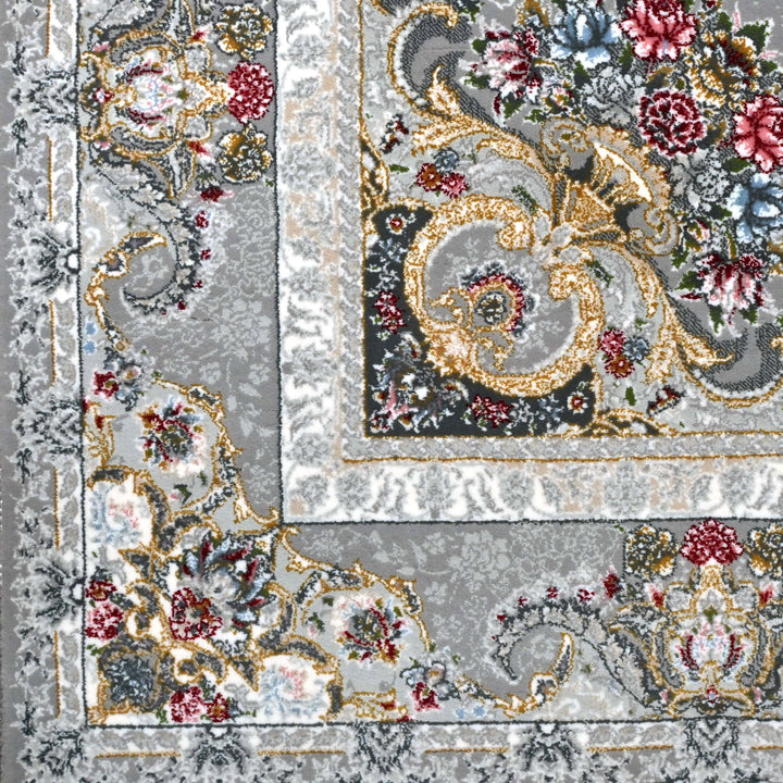 Silver Charcoal Persian Runner Rug 3x10 FT