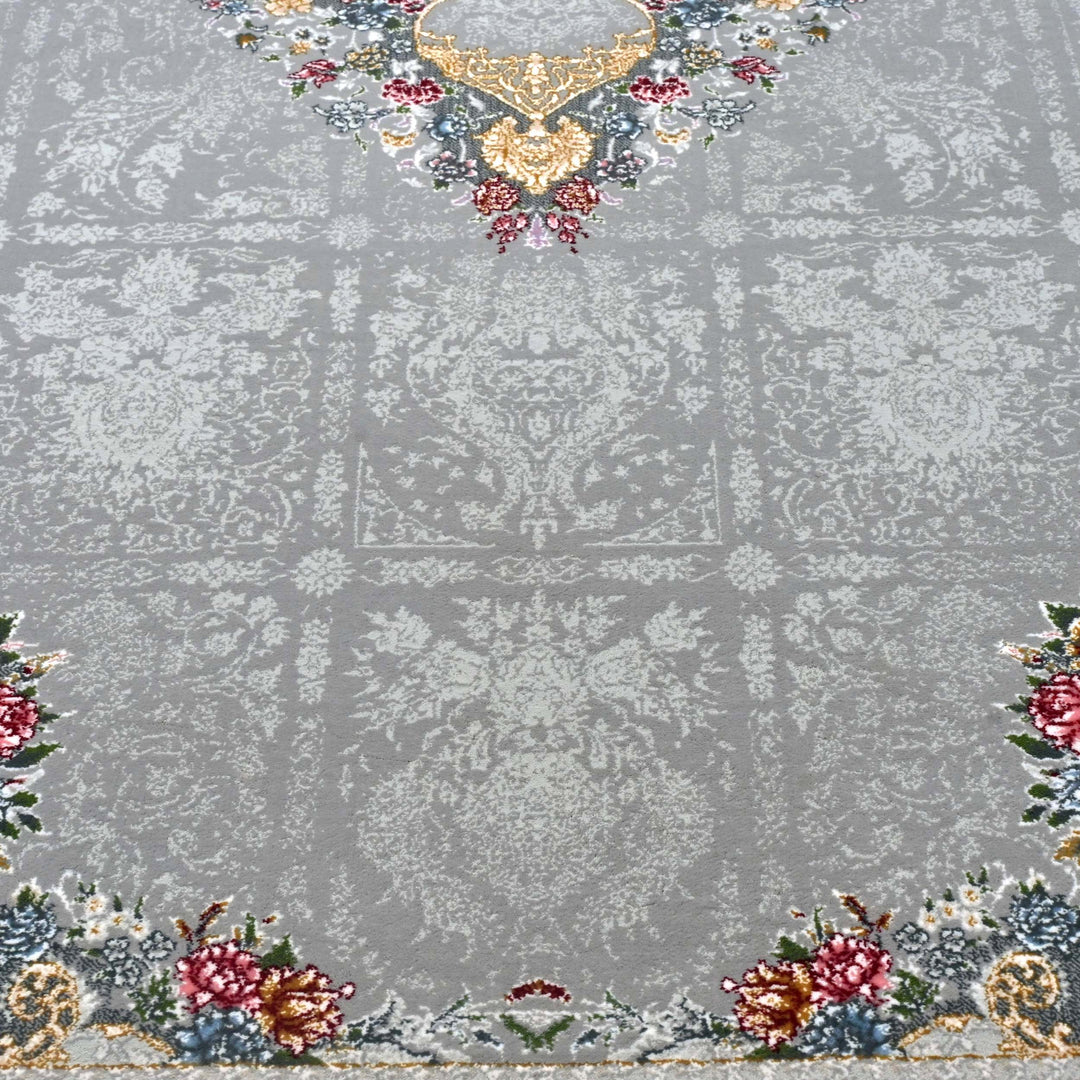 Silver Charcoal Persian Runner Rug 3x10 FT
