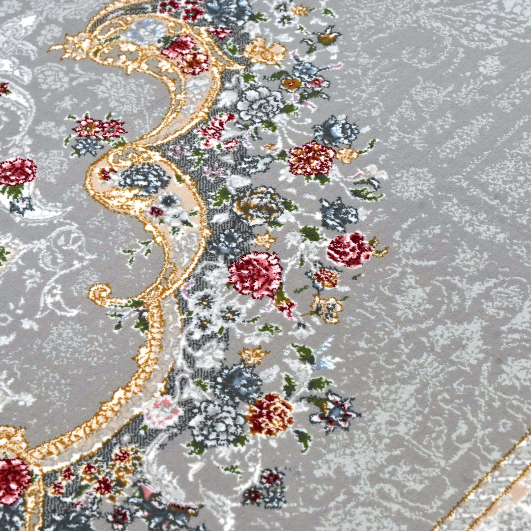 Silver Charcoal Persian Runner Rug 3x10 FT