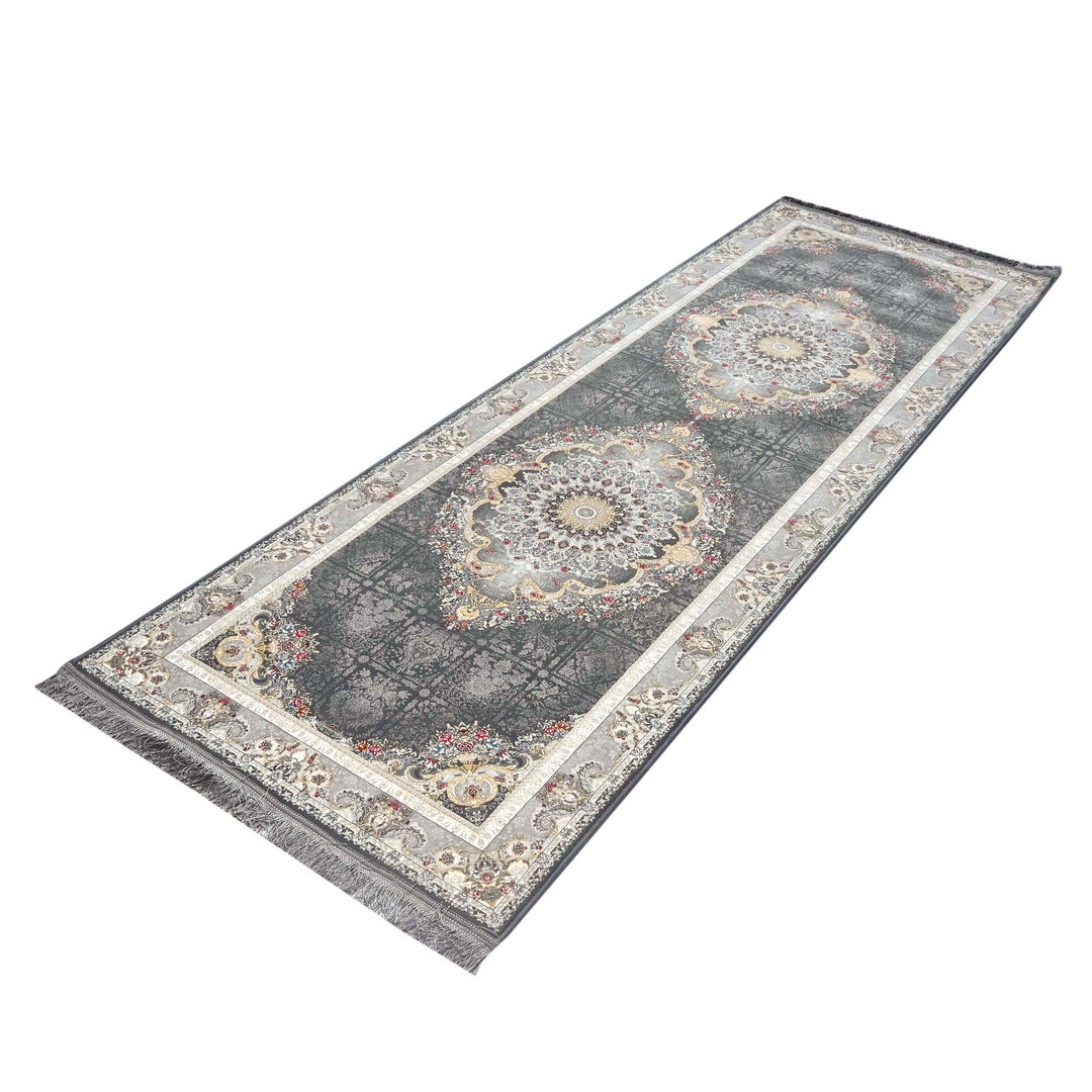 Charcoal Grey Persian Runner Rug 3x10 FT