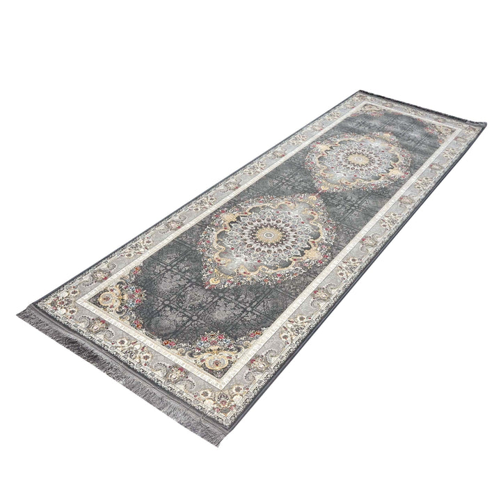Charcoal Grey Persian Runner Rug 3x10 FT