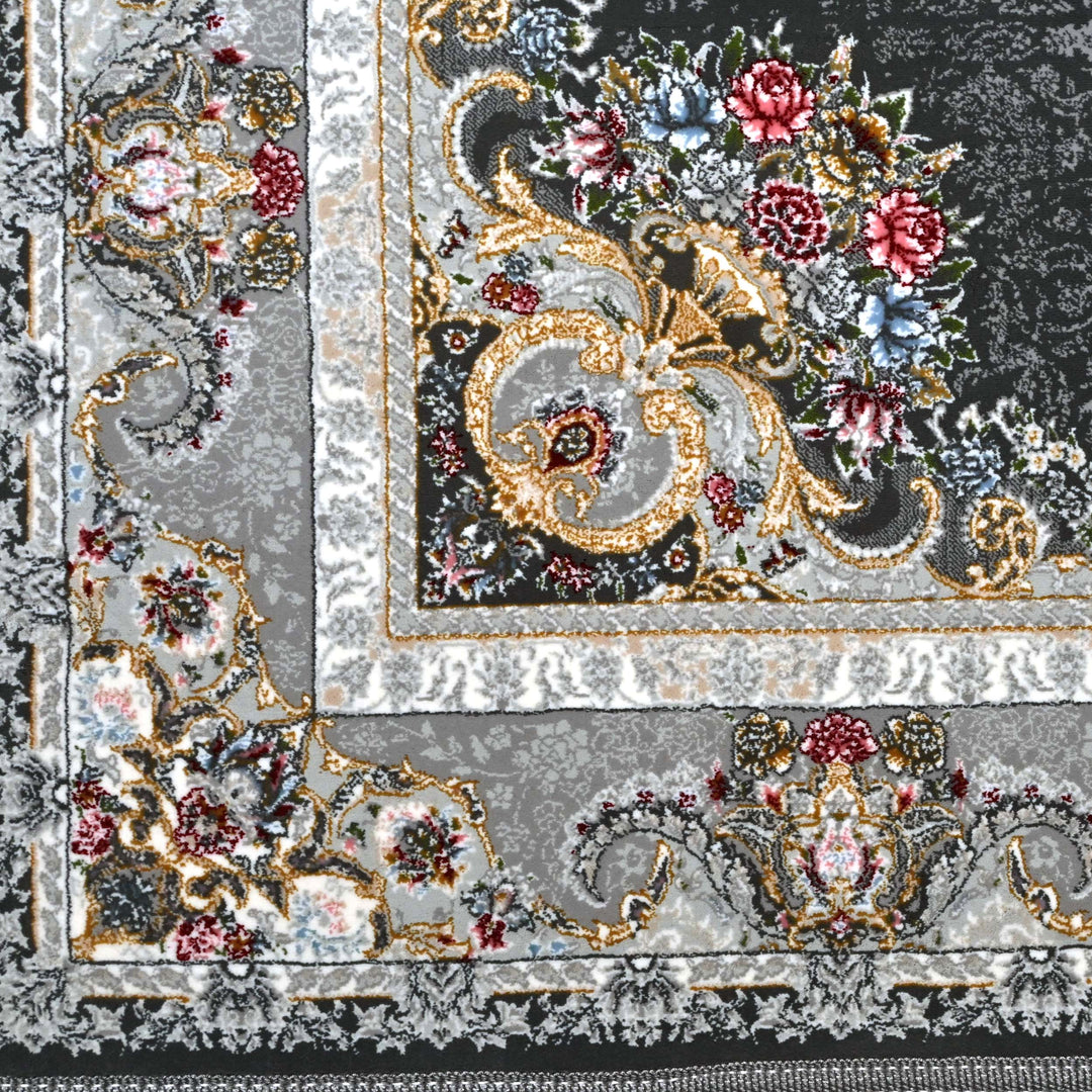 Charcoal Grey Persian Runner Rug 3x10 FT