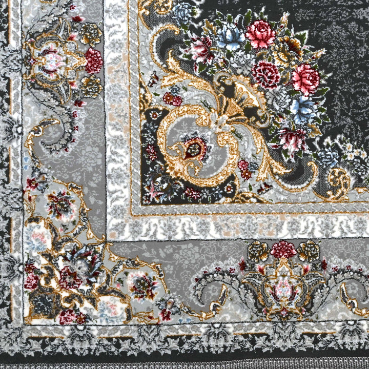 Charcoal Grey Persian Runner Rug 3x10 FT