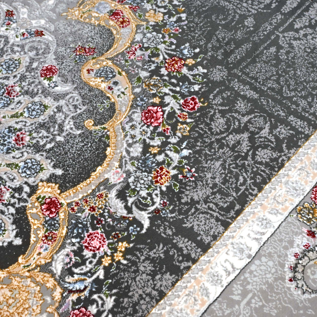 Charcoal Grey Persian Runner Rug 3x10 FT