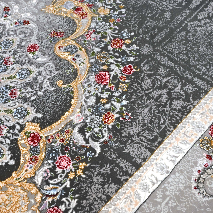 Charcoal Grey Persian Runner Rug 3x10 FT