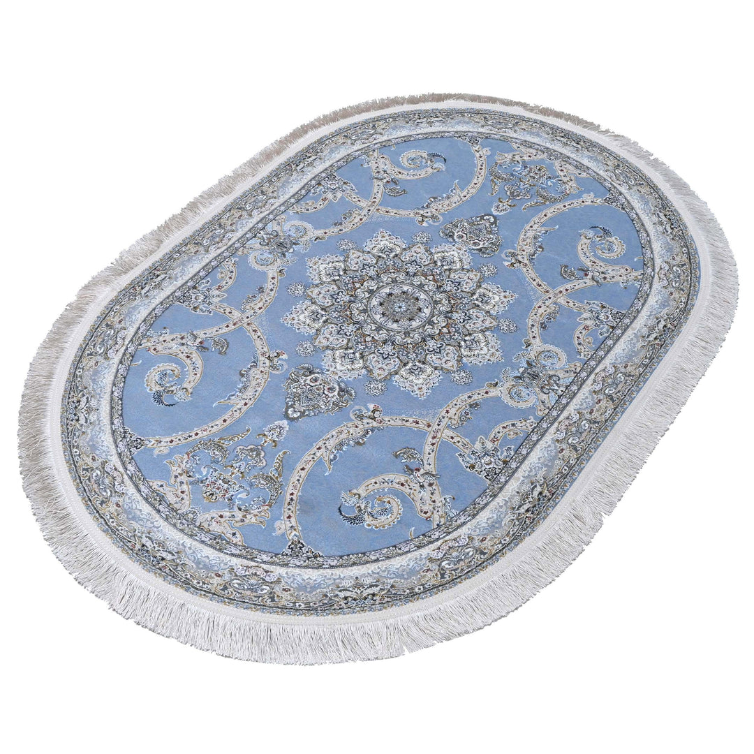 Blue Persian Oval Rug 3x5 Ft