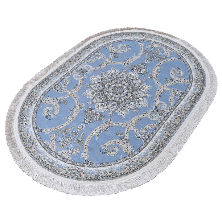 Blue Persian Oval Rug 3x5 Ft