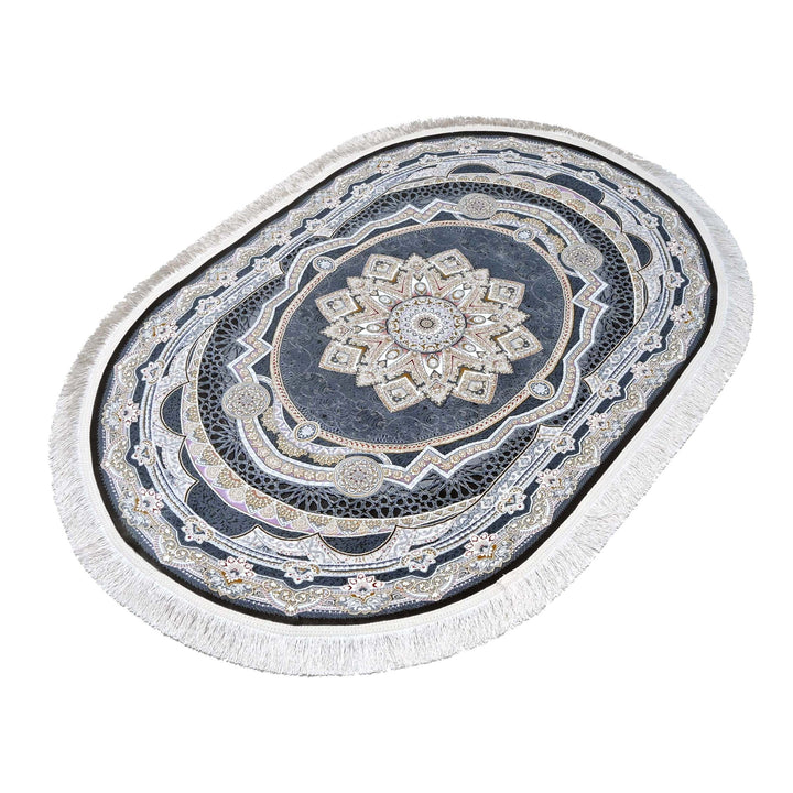 Charcoal Grey  Persian Oval Rug 3x5 Ft