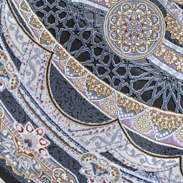 Charcoal Grey  Persian Oval Rug 3x5 Ft