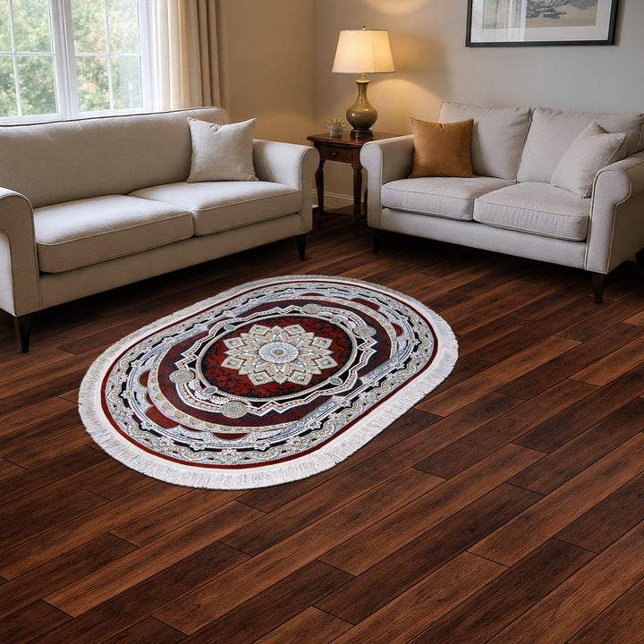 Rust Persian Oval Rug 3x5 Ft