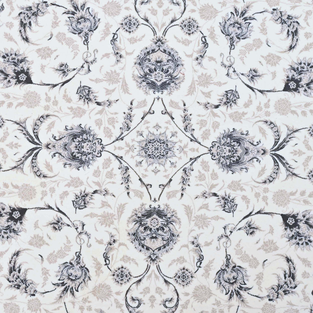 Off White & Grey Persian Round Rug 7x7 FT