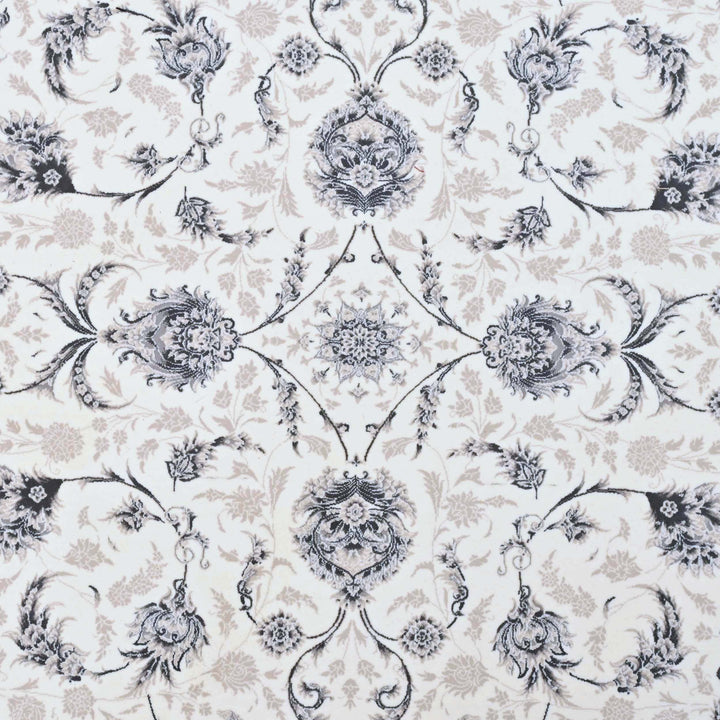 Off White & Grey Persian Round Rug 7x7 FT