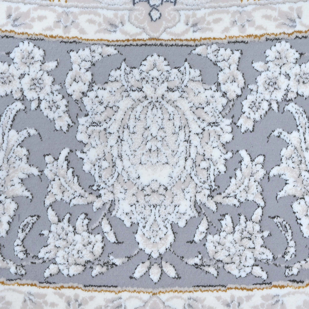 Off White & Grey Persian Round Rug 7x7 FT