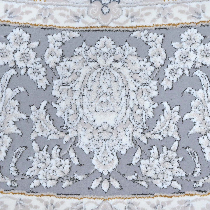 Off White & Grey Persian Round Rug 7x7 FT
