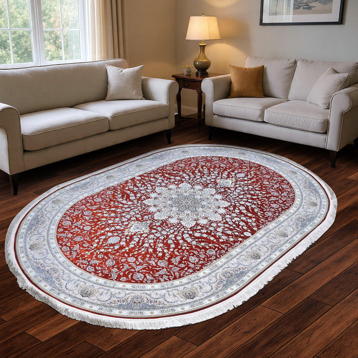 Rust & Grey Persian Rug 7x10 FT