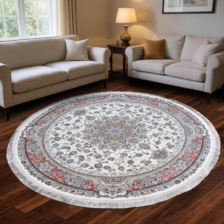 Multi Floral Persian Round Rug 7x7 FT