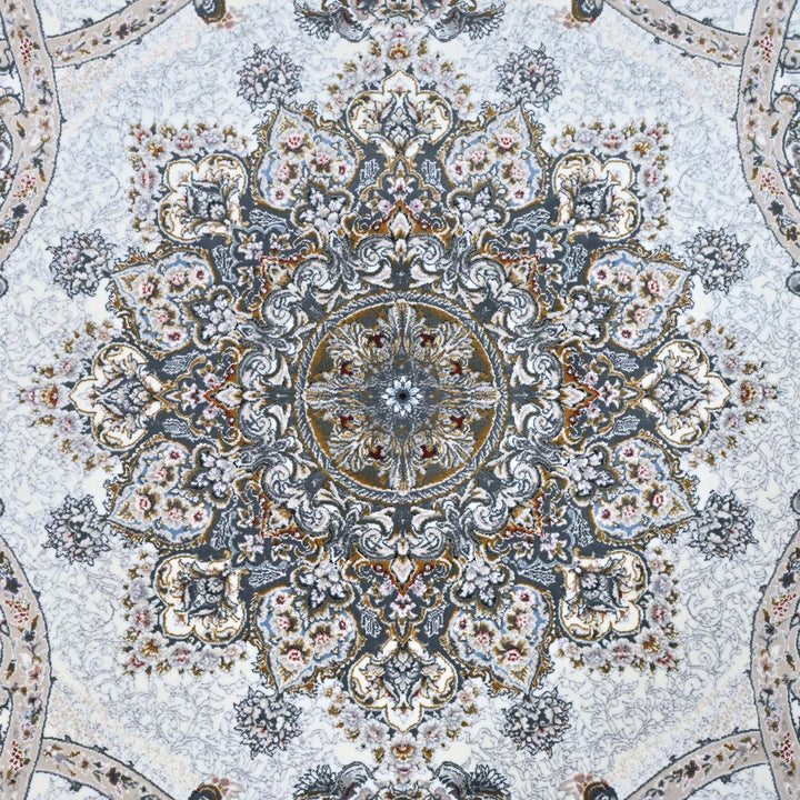 Soft ice blue Persian Oval Rug 5X8 FT
