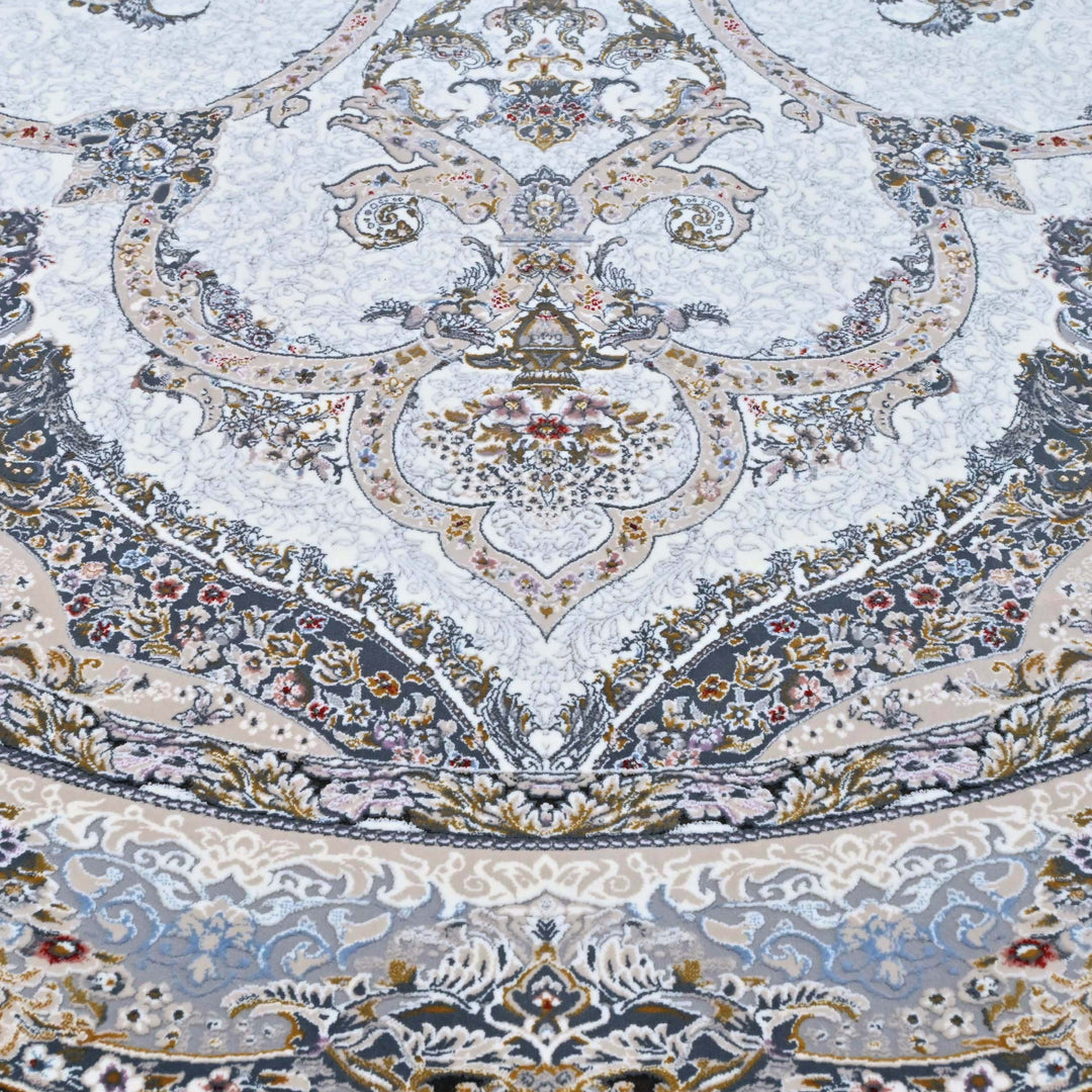Soft ice blue Persian Oval Rug 5X8 FT