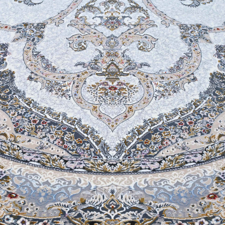 Soft ice blue Persian Oval Rug 5X8 FT
