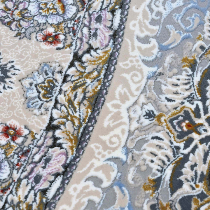 Soft ice blue Persian Oval Rug 5X8 FT