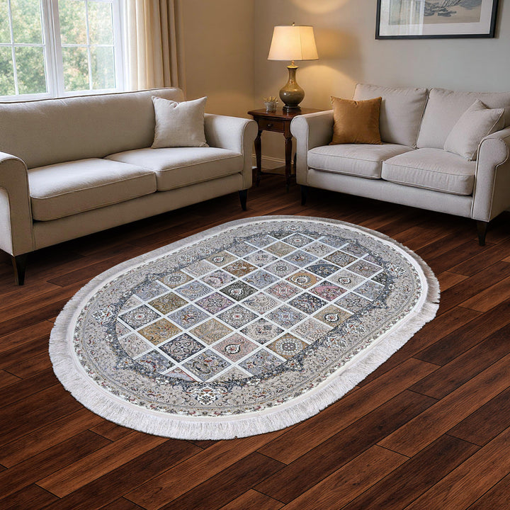 Multi Persian Oval Rug 5X8 FT