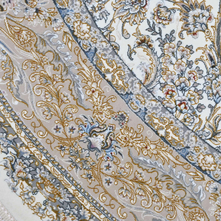 Off White & Beige Persian Oval Rug 5X8 FT