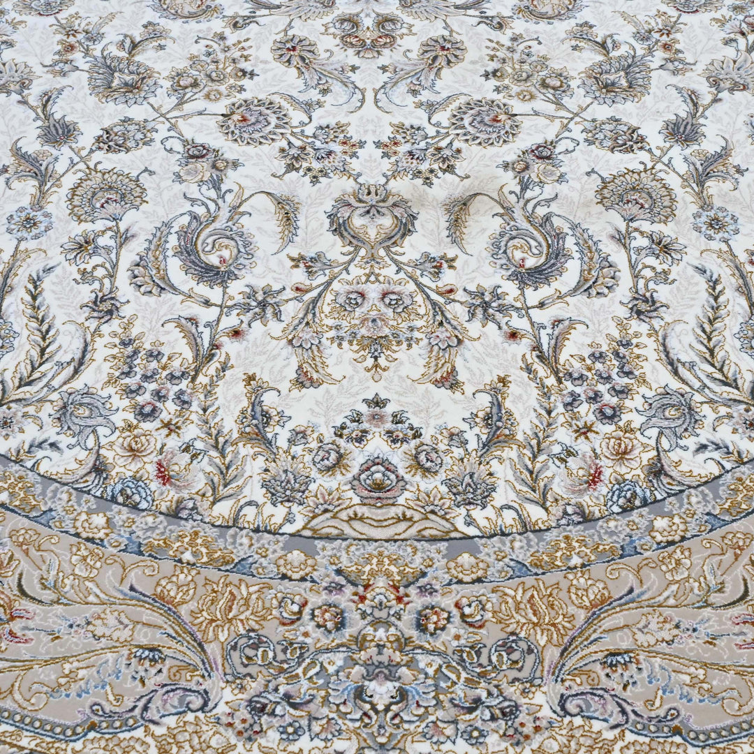 Off White & Beige Persian Oval Rug 5X8 FT