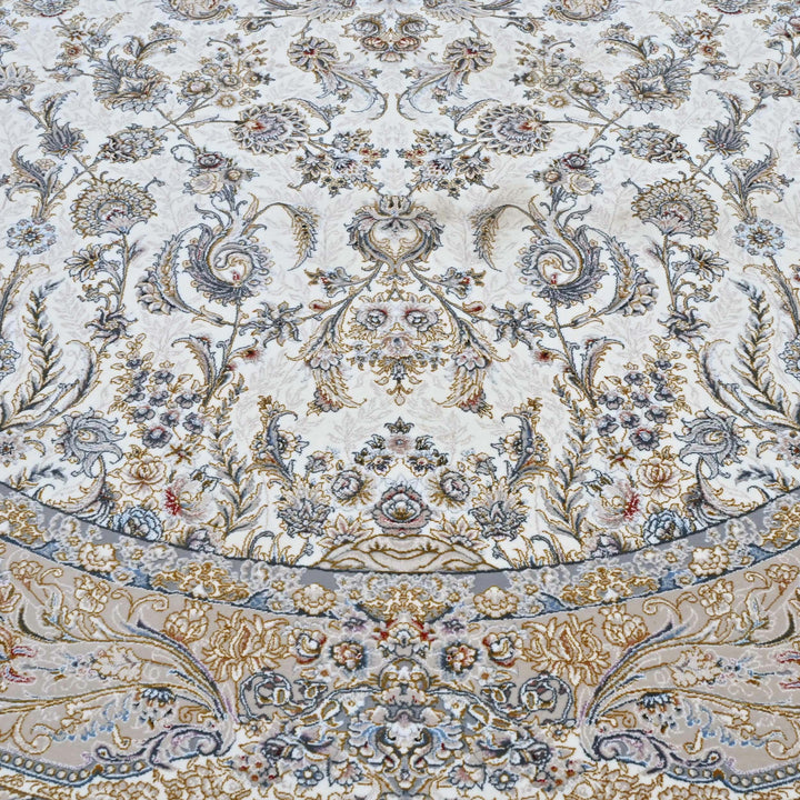 Off White & Beige Persian Oval Rug 5X8 FT