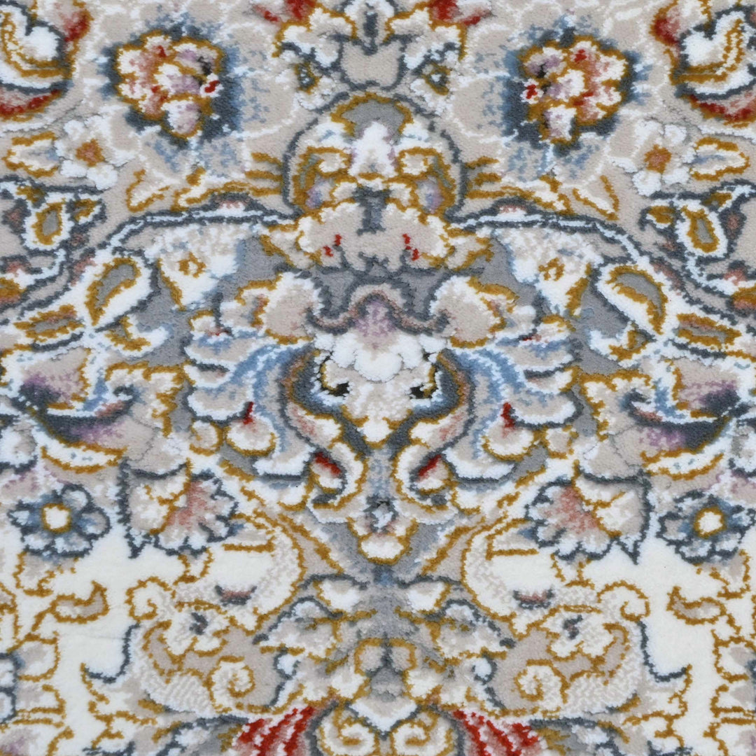 Off White & Beige Persian Oval Rug 5X8 FT