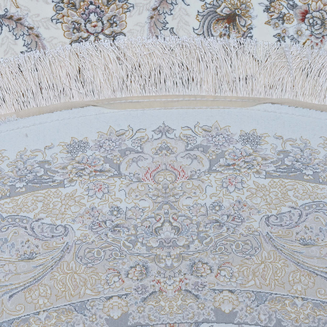 Off White & Beige Persian Oval Rug 5X8 FT