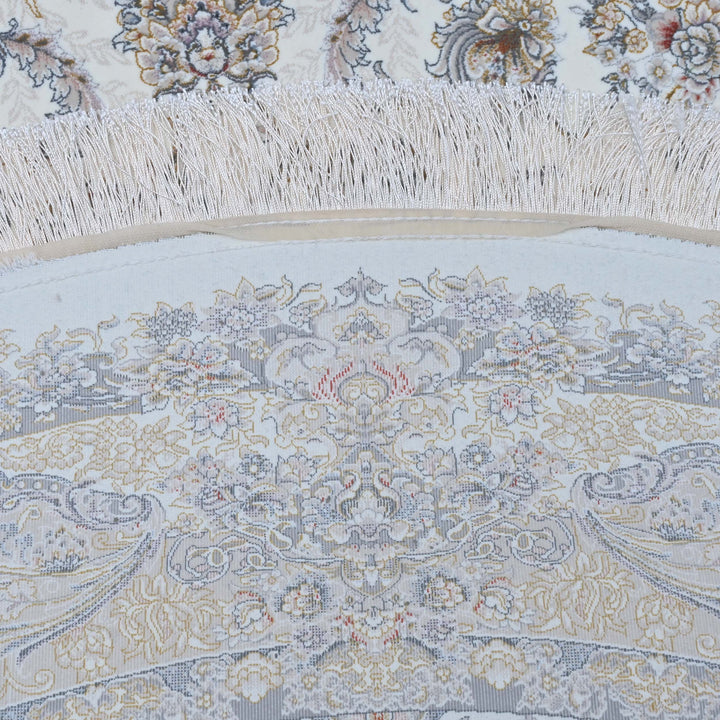 Off White & Beige Persian Oval Rug 5X8 FT