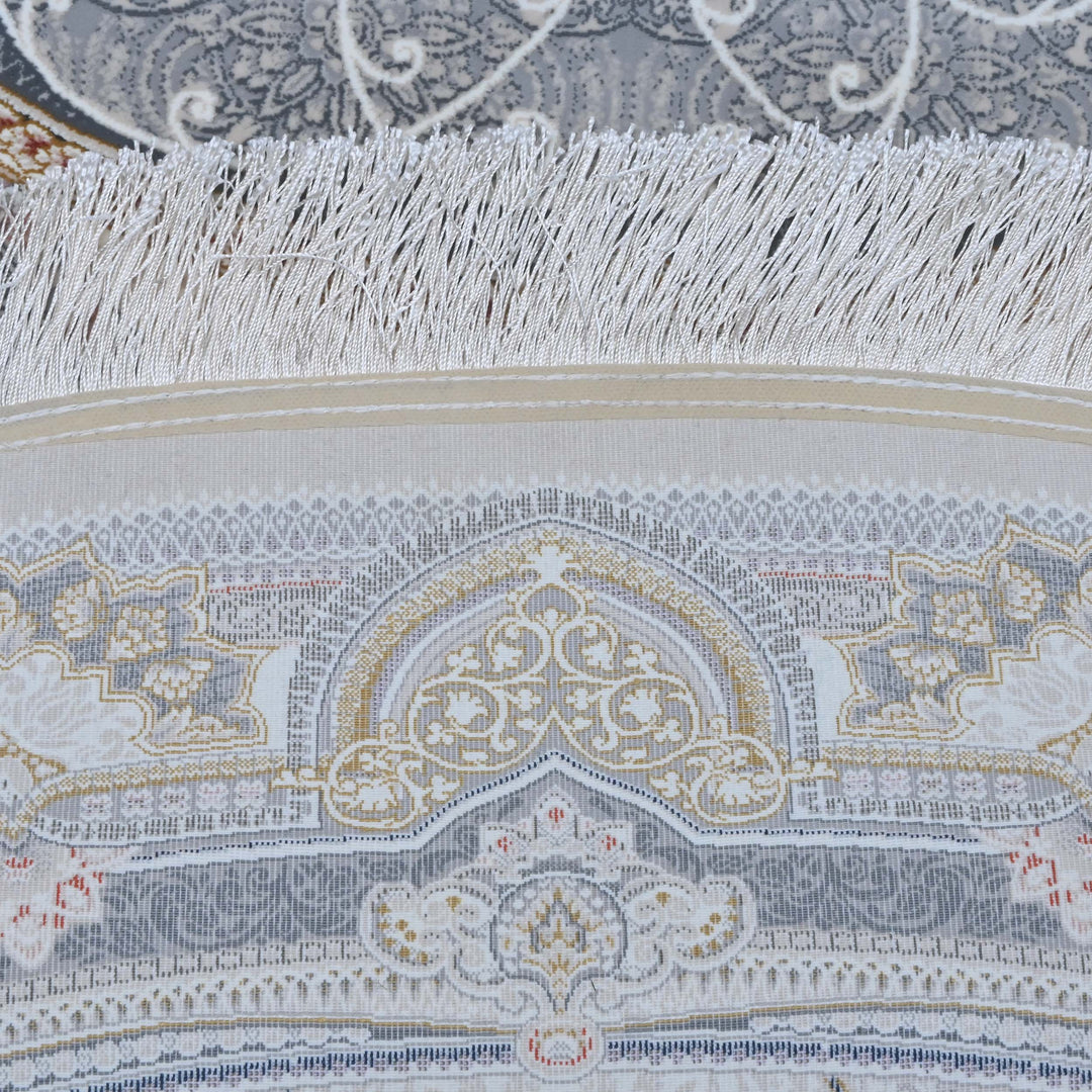 Pearl White & Charcoal Persian Oval Rug 5X8 FT