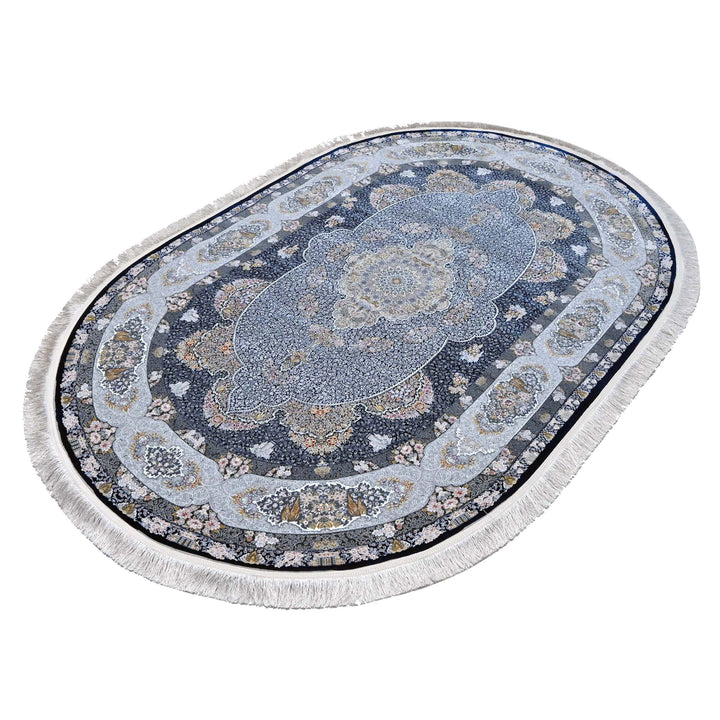 Grey Persian Oval Rug 5X8 FT