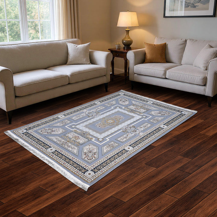 Grey Persian Oval Rug 5X8 FT