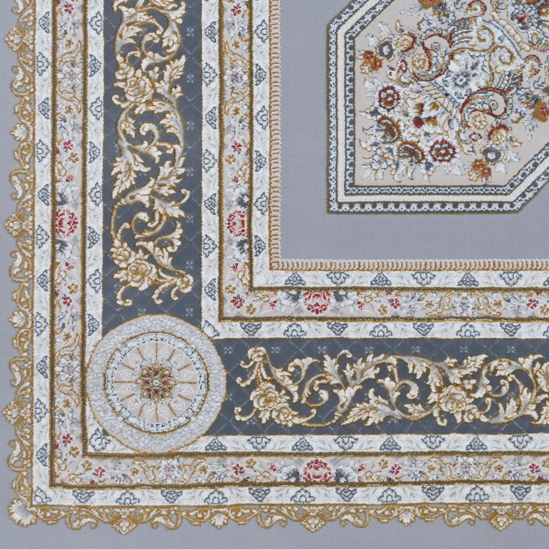 Grey Persian Oval Rug 5X8 FT