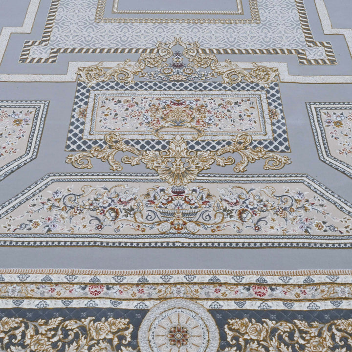 Grey Persian Oval Rug 5X8 FT