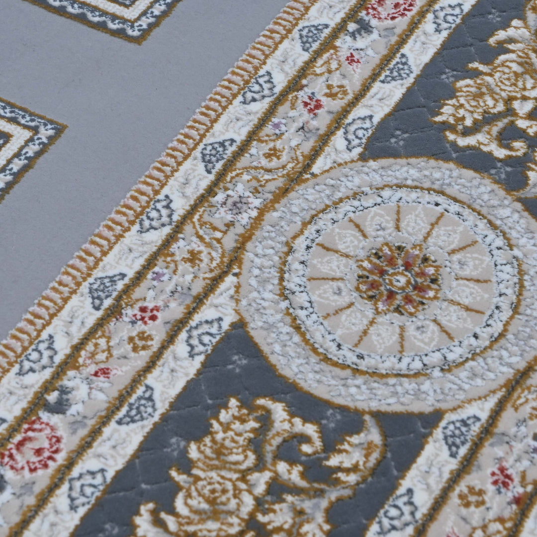Grey Persian Oval Rug 5X8 FT