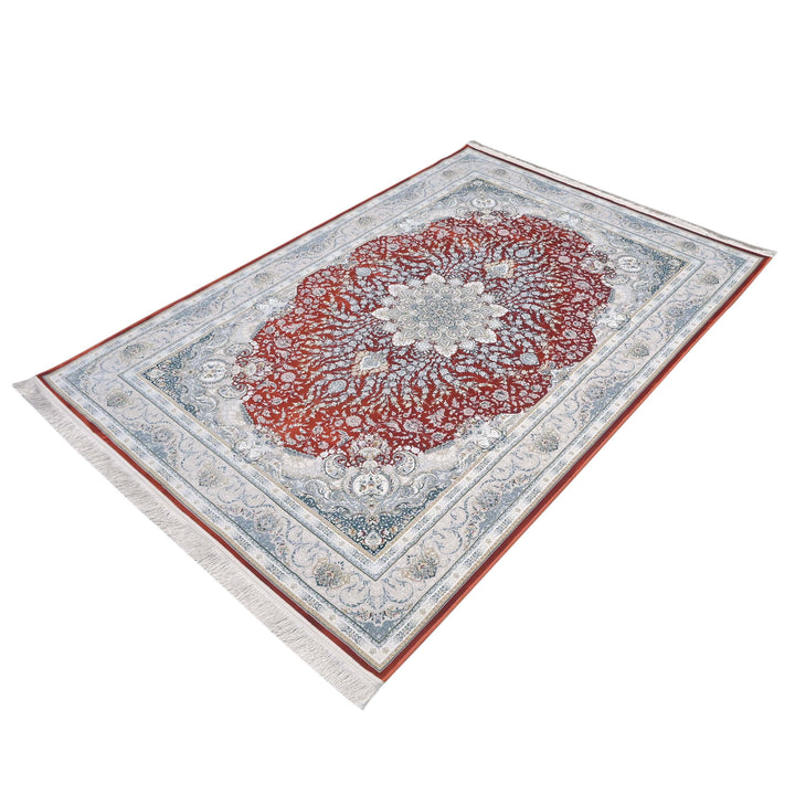 Rust & Grey Persian Oval Rug 5X8 FT