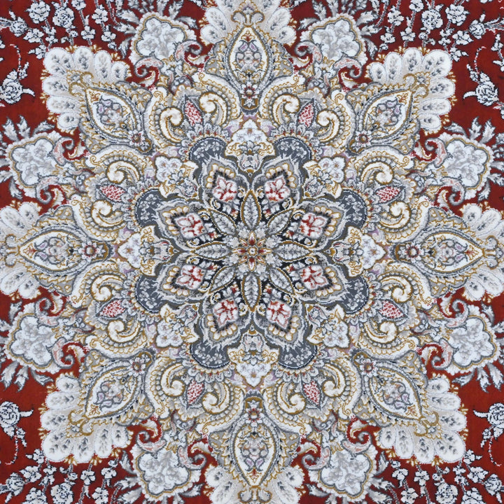 Rust & Grey Persian Oval Rug 5X8 FT