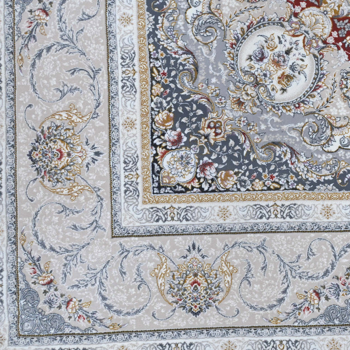 Rust & Grey Persian Oval Rug 5X8 FT