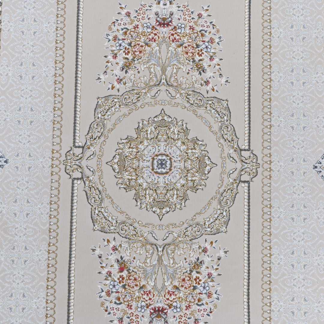 Beige & Gold Persian Oval Rug 5X8 FT