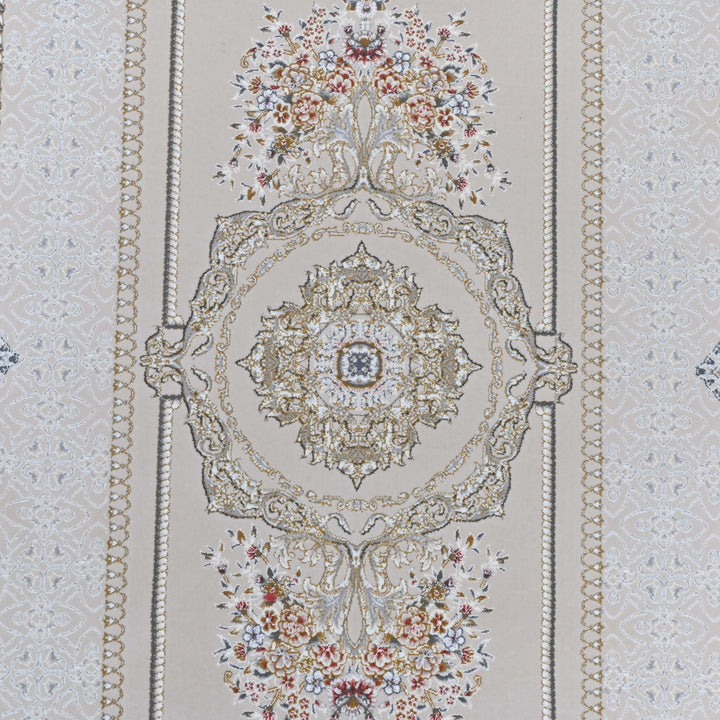Beige & Gold Persian Oval Rug 5X8 FT