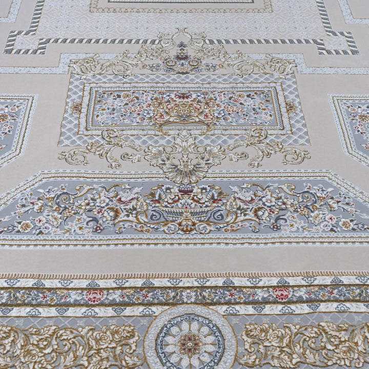 Beige & Gold Persian Oval Rug 5X8 FT