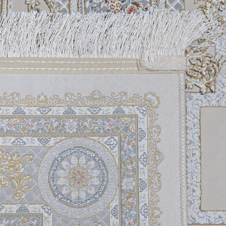 Beige & Gold Persian Oval Rug 5X8 FT