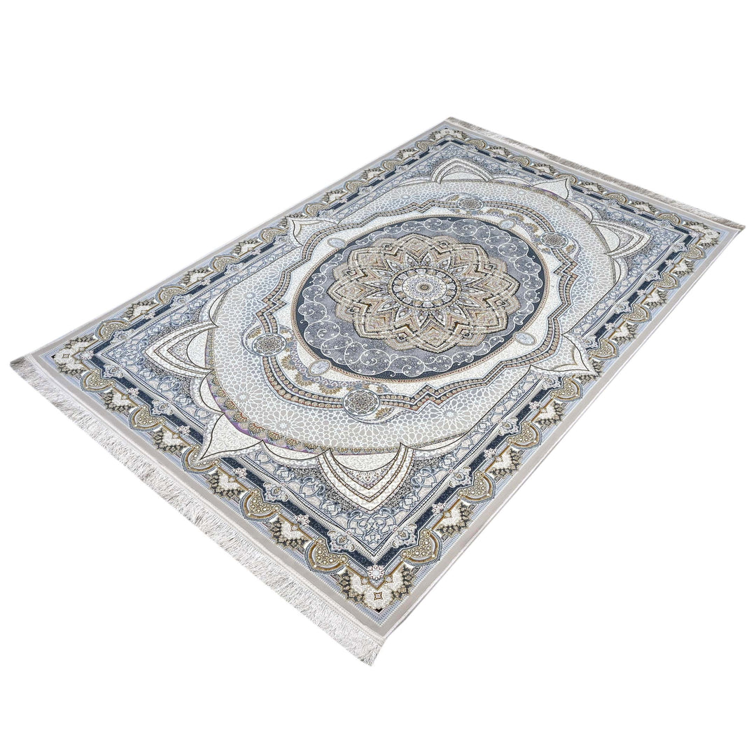 Beige & Grey Persian Oval Rug 5X8 FT