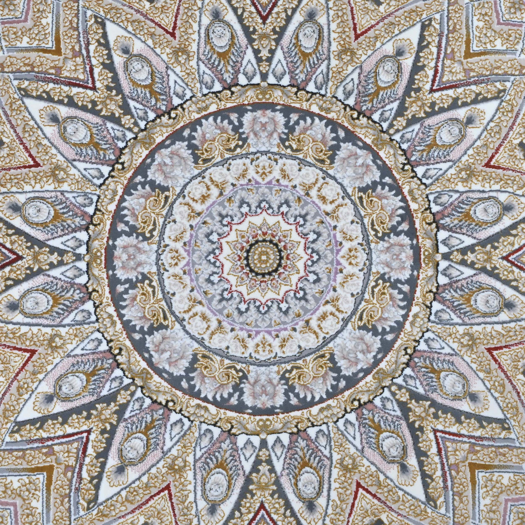 Beige & Grey Persian Oval Rug 5X8 FT