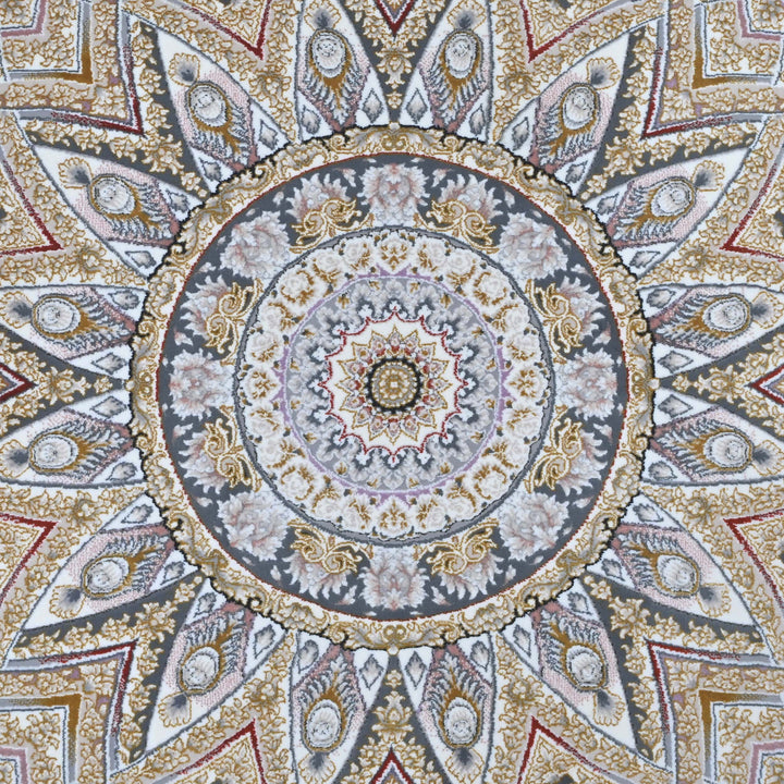 Beige & Grey Persian Oval Rug 5X8 FT