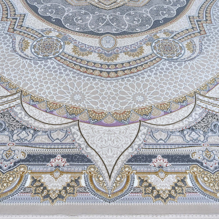 Beige & Grey Persian Oval Rug 5X8 FT