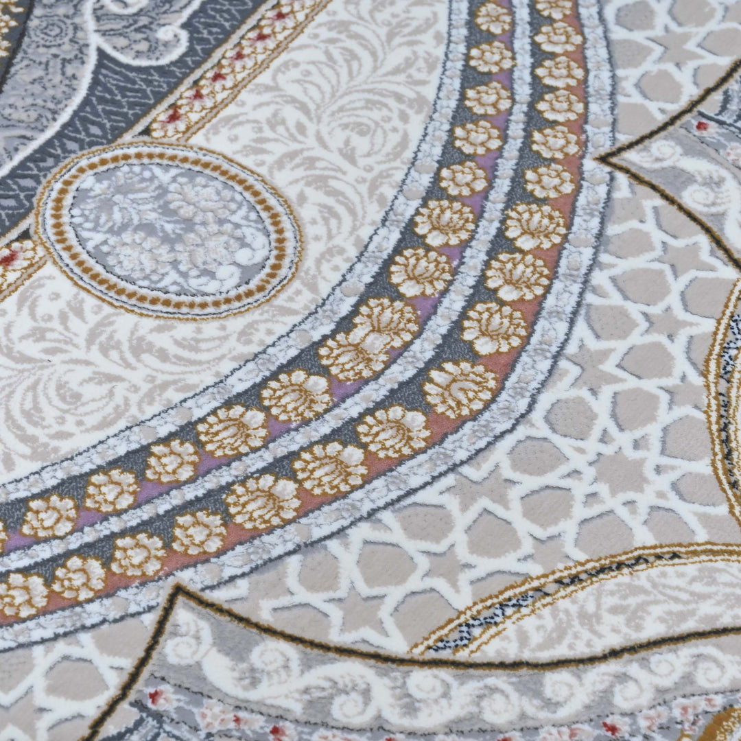 Beige & Grey Persian Oval Rug 5X8 FT
